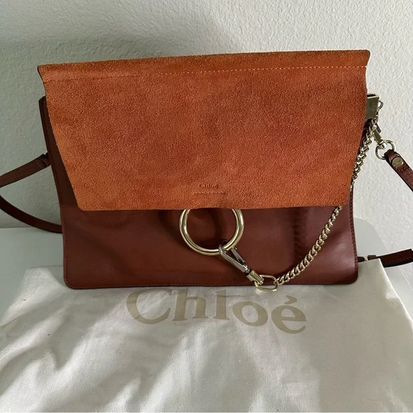 CHLOE Faye Medium Suede Shoulder Bag - Picture 2 of 12